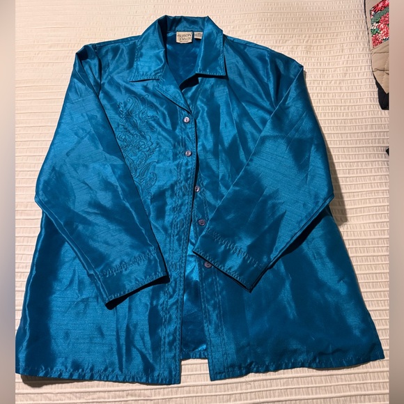 Allison Daley Blue Button-Front Jacket - Picture 2 of 5